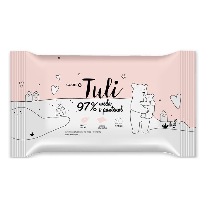 LUBA TULI Chusteczki nawilżane dla dzieci Woda i Pantenol 60 sztuk