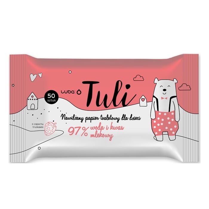 LUBA TULI Nawilżany papier toaletowy dla dzieci (truskawkowy) 50 szt.