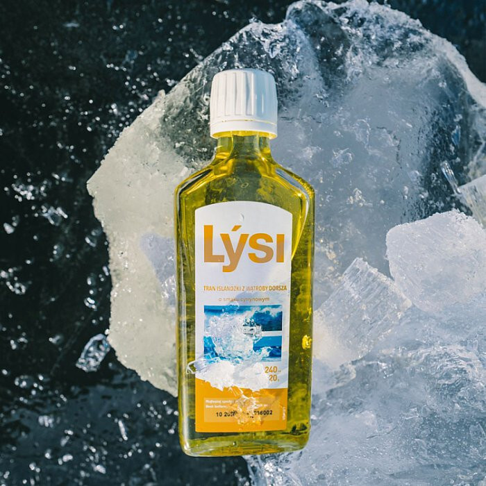 Lysi Tran islandzki o smaku cytrynowym, 240 ml