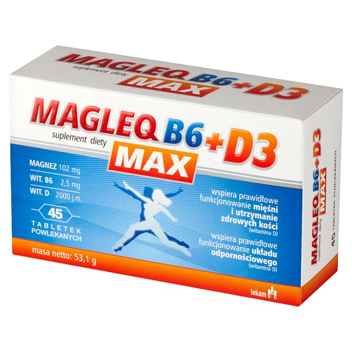 Magleq B6 MAX + D3 45 tabletek
