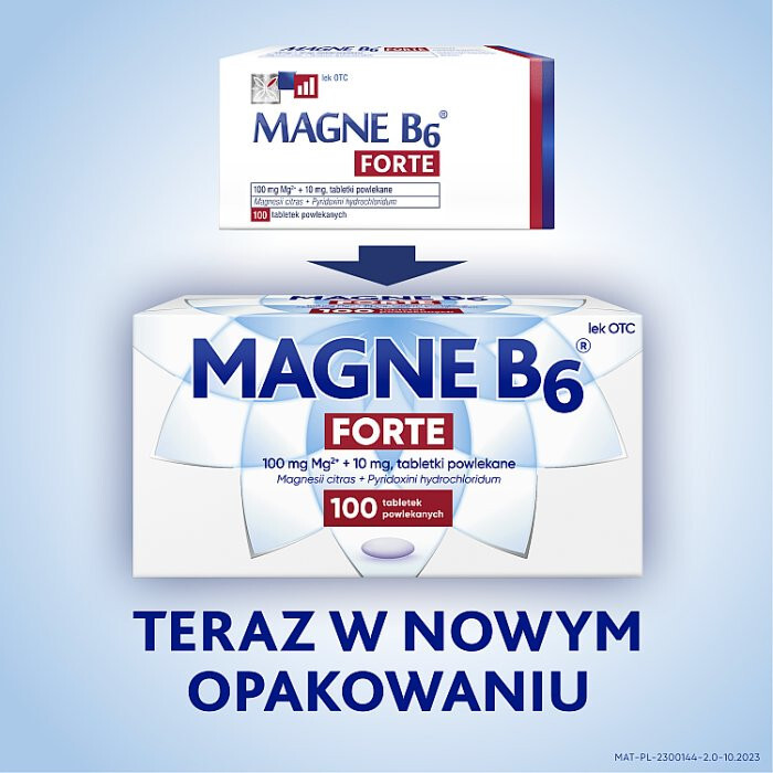 Magne B6 Forte tabletki powlekane na niedobór magnezu i witaminy B6, 100 szt.