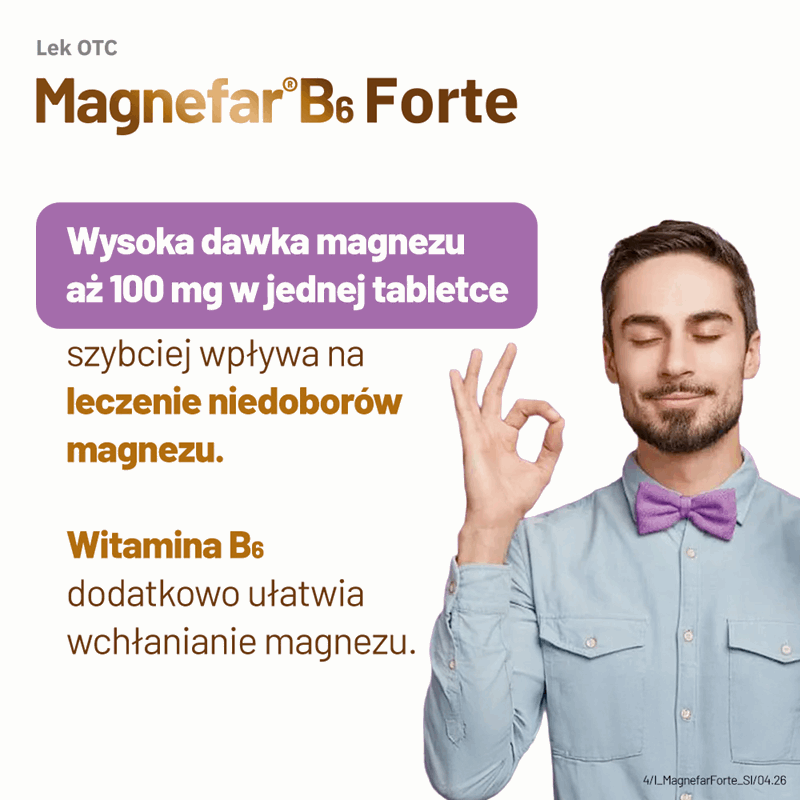Magnefar B6 Forte tabletki powlekane, 60 szt.