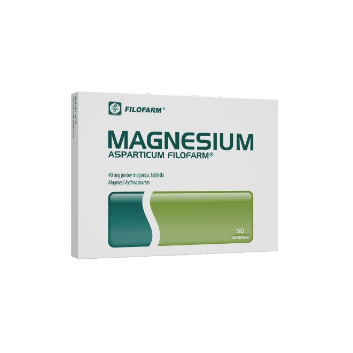 Magnesium Asparticum Filofarm 40 mg tabletki z magnezem, 50 szt.