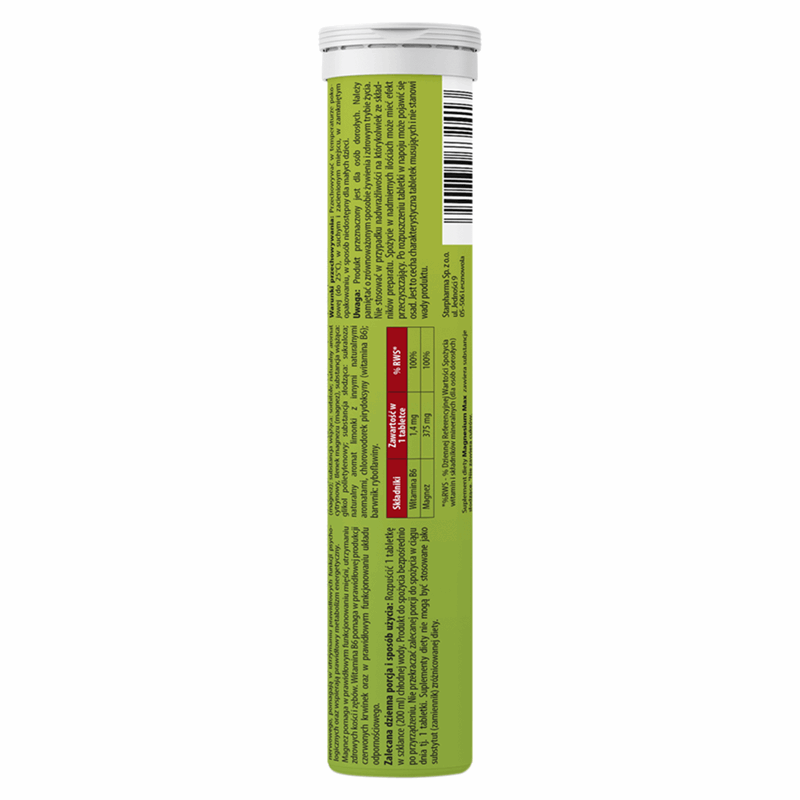 Magnesium Max tabletki musujące o smaku cytrynowym, 20 szt.