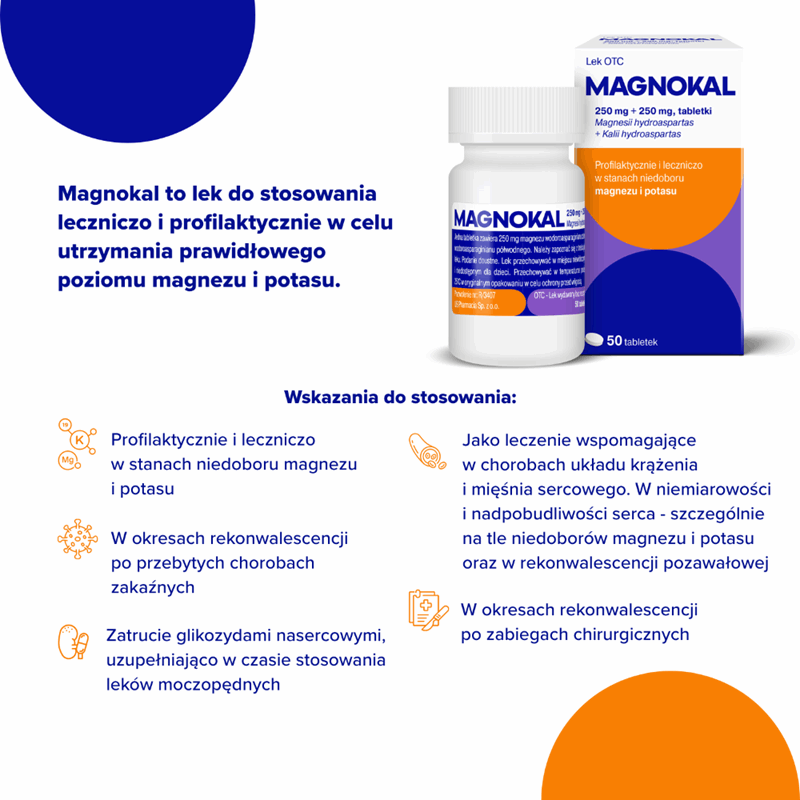 Magnokal 250mg + 250 mg tabletki, 50 szt.