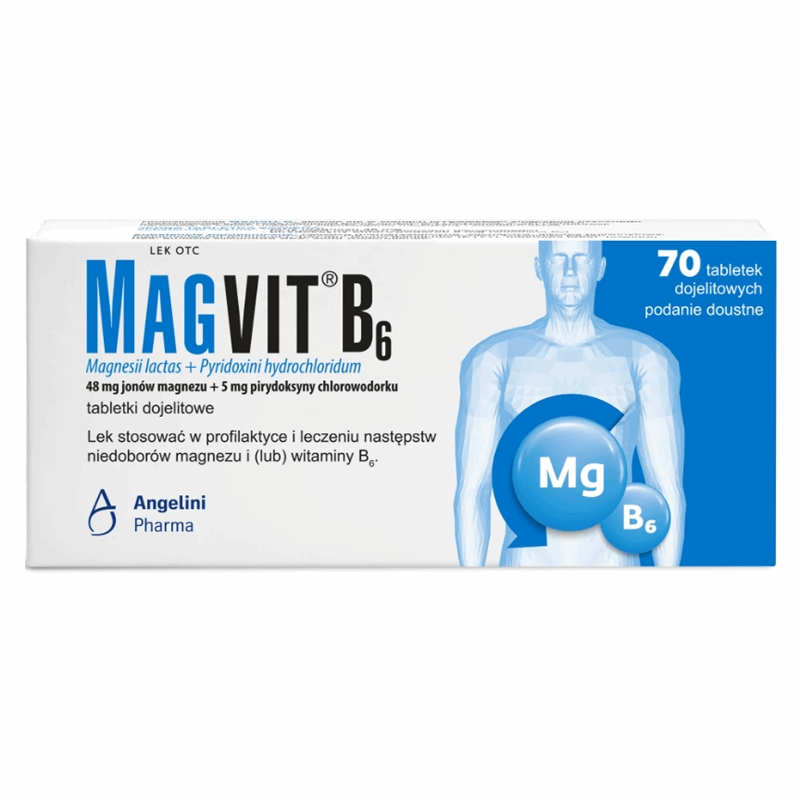 Magvit B6 48 mg+5 mg tabletki dojelitowe, 70 szt.