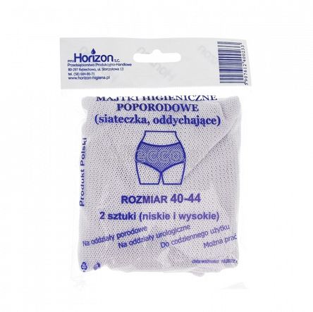 Majtki poporodowe oddychające z siateczki rozm. 40-44 2 szt.