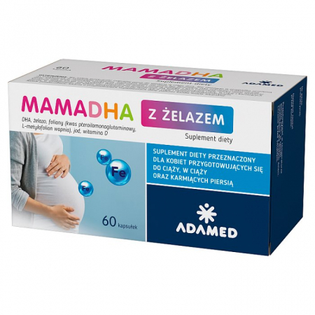 MamaDHA kapsułki z żelazem witaminami dla mam i kobiet w ciąży, 60 szt.