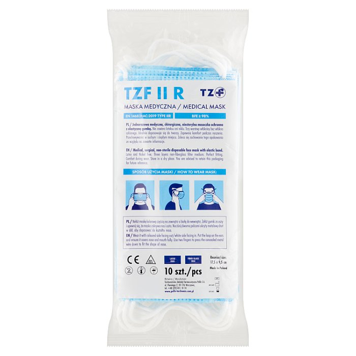 Maska medyczna TZF IIR chirurgiczna 10 szt.