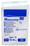 MATOCOMP Kompresy gazowe, niejałowe 13 nitek 8 warstw 10cm x 10cm 100 szt.