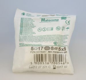 MATOCOMP Kompresy jałowe 17 nitek 8 warstw 5cm x 5cm 5 szt.