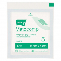 Matocomp Kompresy jałowe z gazy 17-nitkowe 12-warstwowe 5 cm x 5 cm, 5 szt.