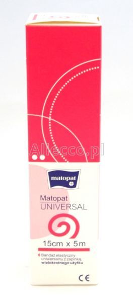 MATOPAT UNIVERSAL Opaska elastyczna z zapinką 5m x 15cm 1 szt.