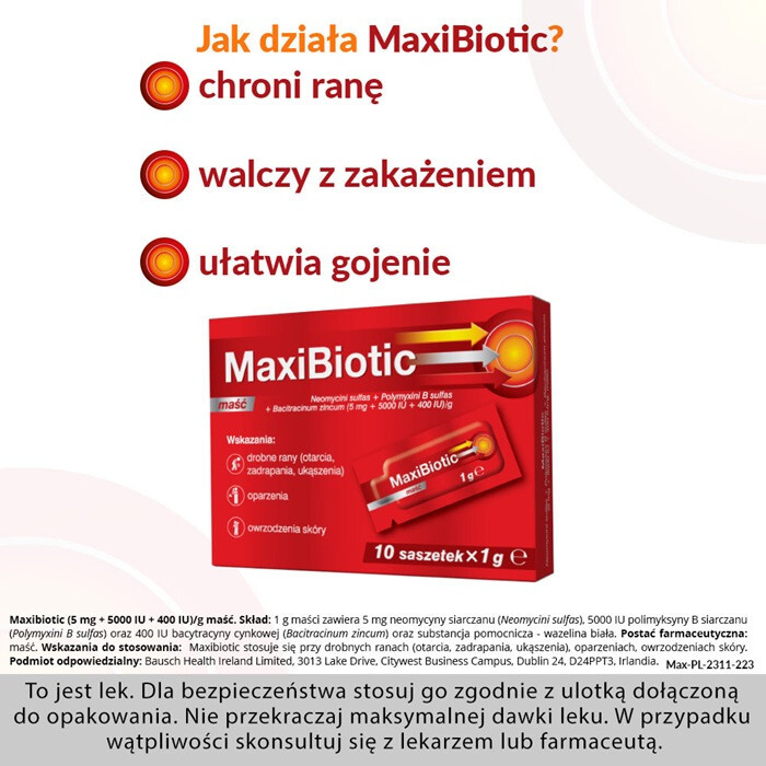 MaxiBiotic maść 10 sasz.