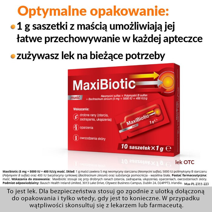 MaxiBiotic maść 10 sasz.