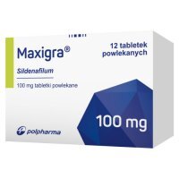 Maxigra 100 mg 12 tabletek powlekanych