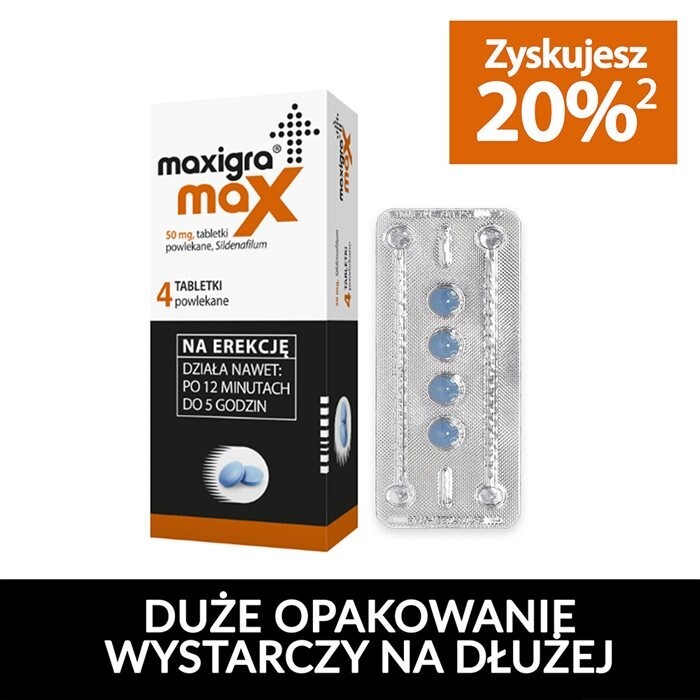 Maxigra Max  50 mg, 4 tabletki powlekane