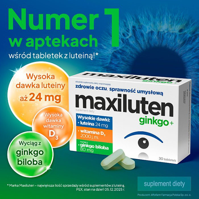 Maxiluten Ginkgo+ 30 tabletek