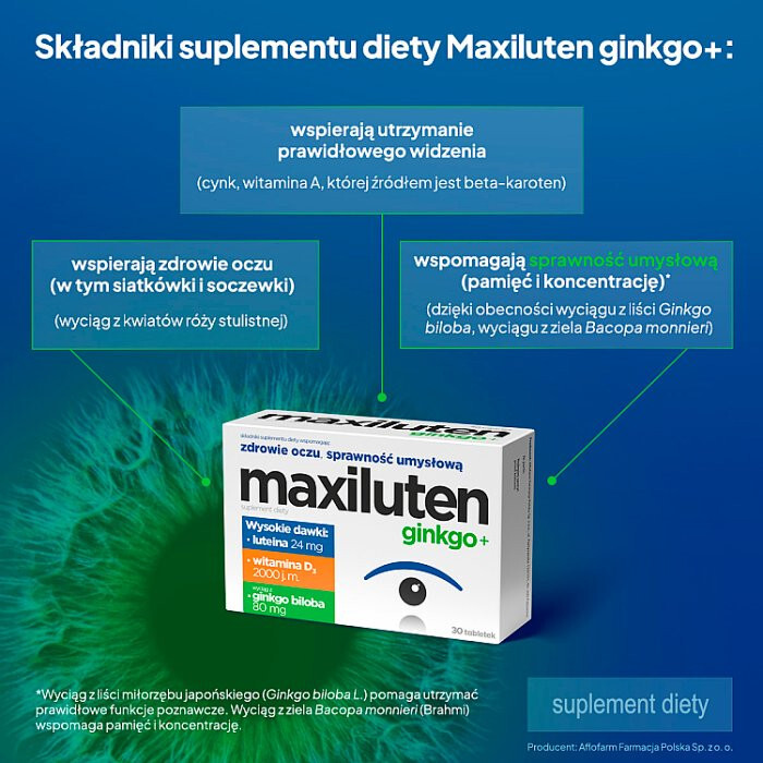 Maxiluten Ginkgo+ 30 tabletek