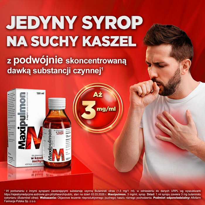Maxipulmon 3mg/ml syrop 120 ml / Kaszel suchy