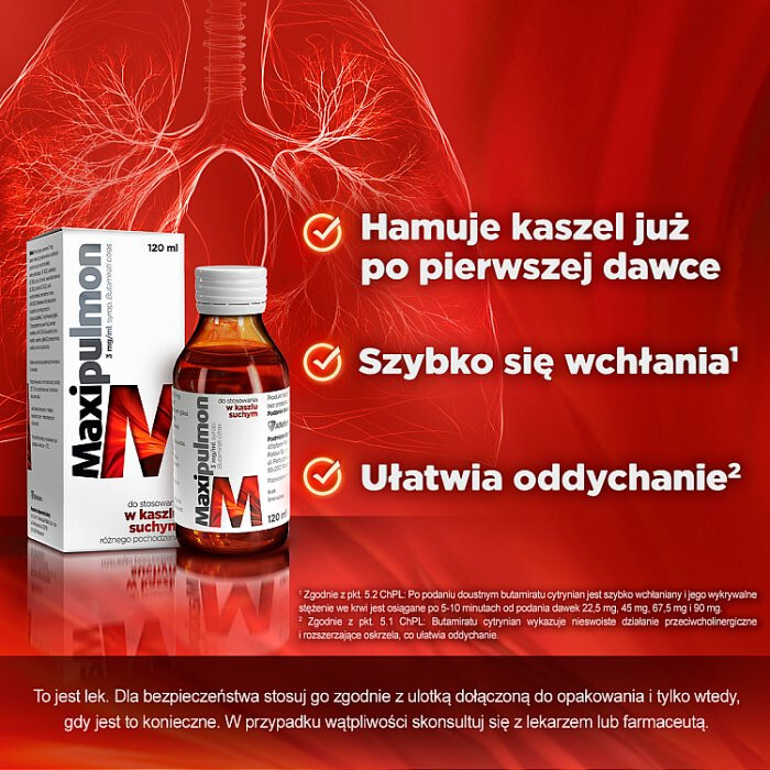 Maxipulmon 3mg/ml syrop 120 ml / Kaszel suchy