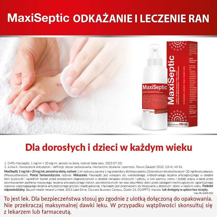 Maxiseptic aerozol na skórę, 250 ml