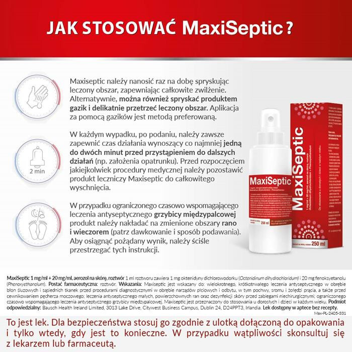 Maxiseptic aerozol na skórę, 250 ml