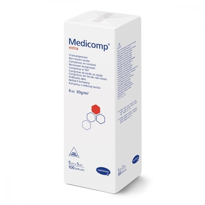 MEDICOMP Extra Kompresy niejałowe 5 cm x 5 cm 100 szt.