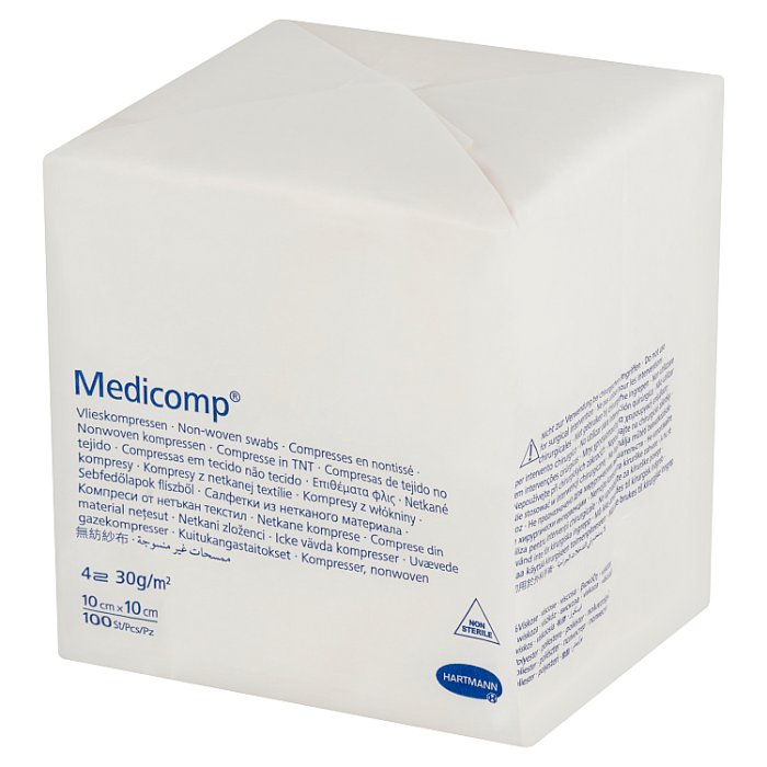 Medicomp kompresy niejałowe z włókniny 10 cm x 10 cm, 100 szt.