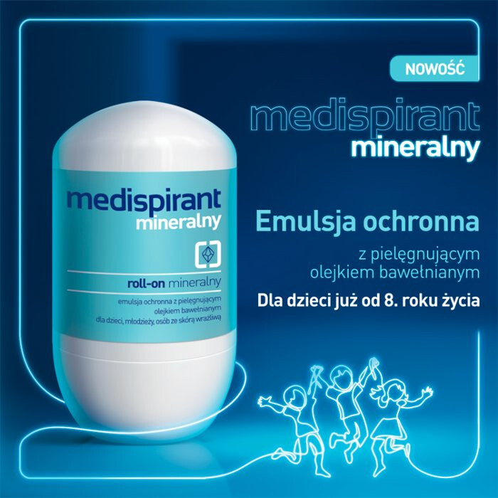 Medispirant mineralny antyperspirant roll-on emulsja ochronna, 40 ml
