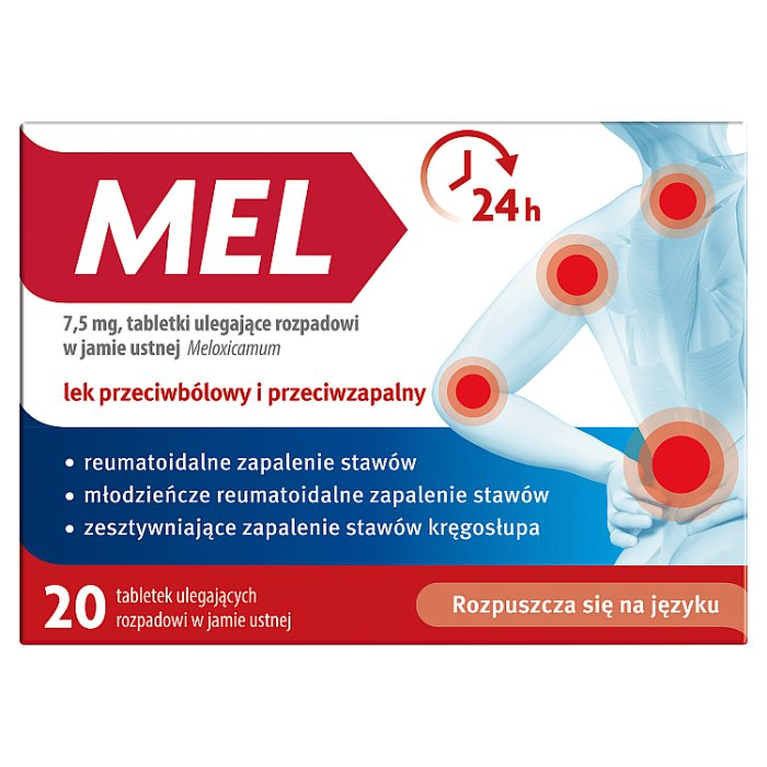 Mel 7,5 mg 20 tabletek ulegających rozpadowi w jamie ustnej