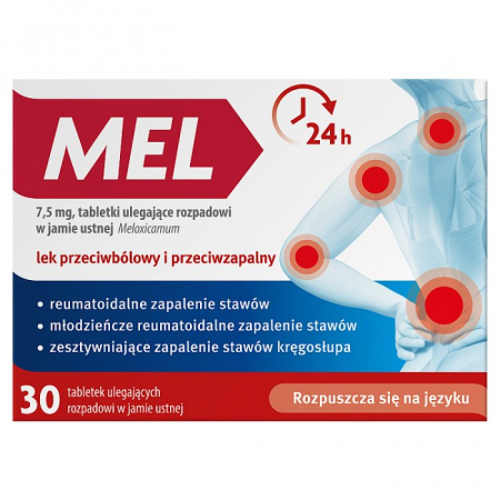 Mel 7,5 mg 30 tabletek ulegających rozpadowi w jamie ustnej