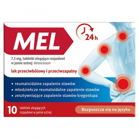 Mel 7,5mg 10 tabletek ulegających rozpadowi w jamie ustnej