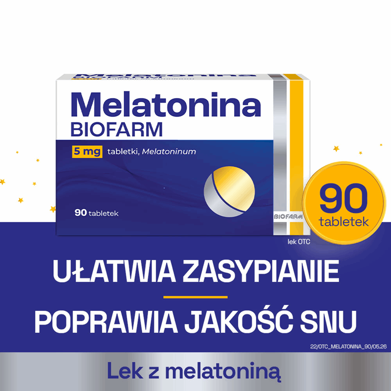 Melatonina Biofarm 5 mg tabletki na sen, 90 szt.