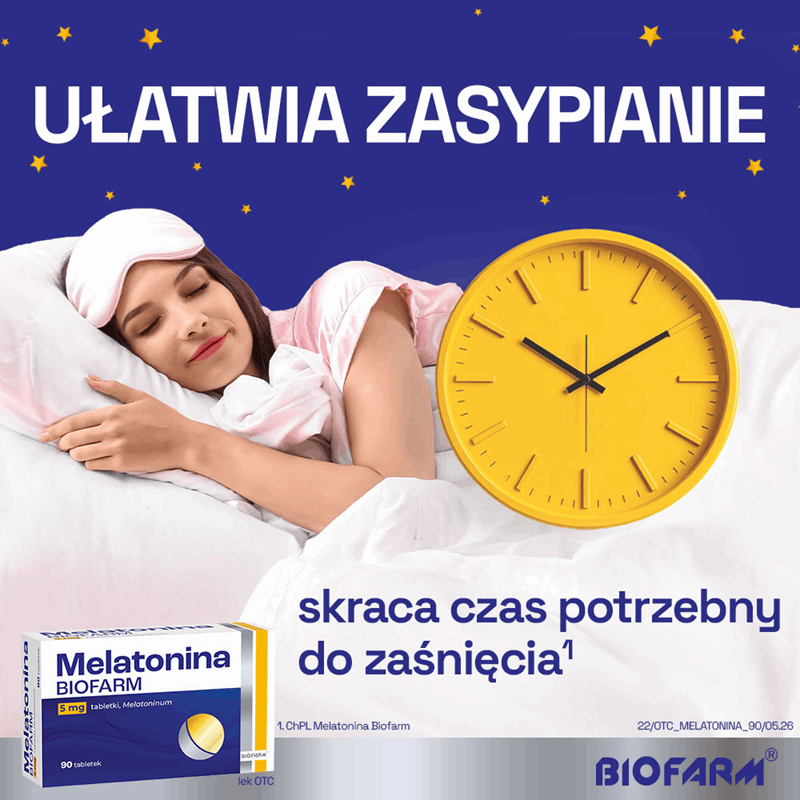 Melatonina Biofarm 5 mg tabletki na sen, 90 szt.
