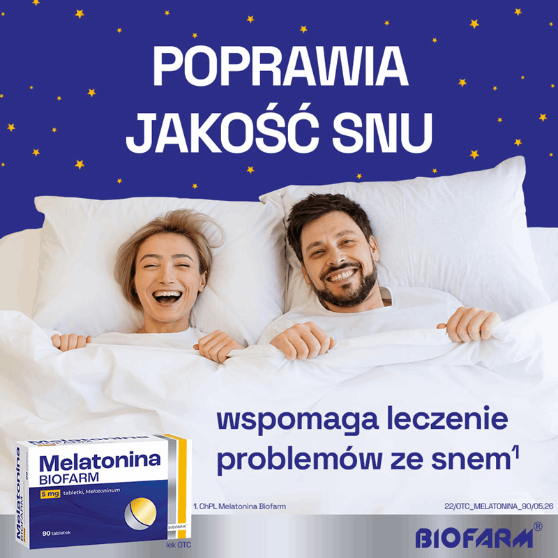 Melatonina Biofarm 5 mg tabletki na sen, 90 szt.