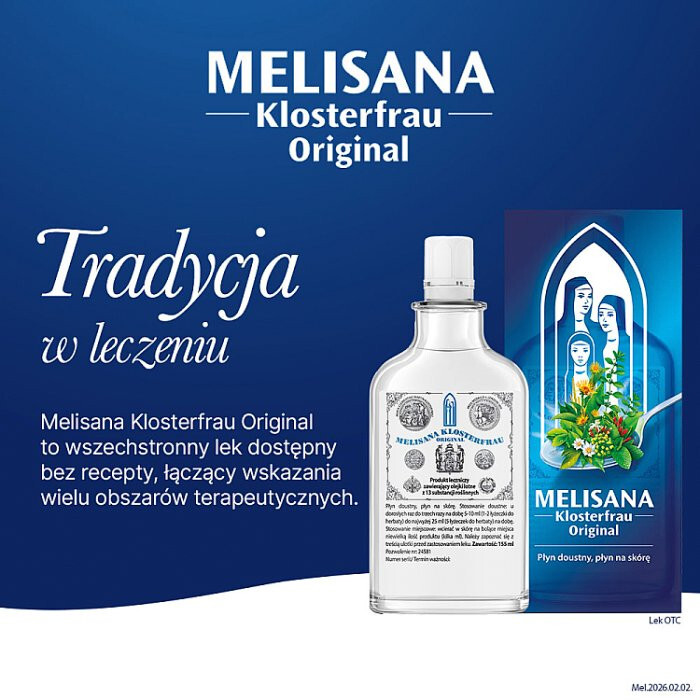 Melisana Klosterfrau Original płyn doustny i na skórę, 155 ml