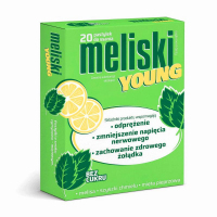 Meliski Young pastylki do ssania bez cukru, 20 szt.