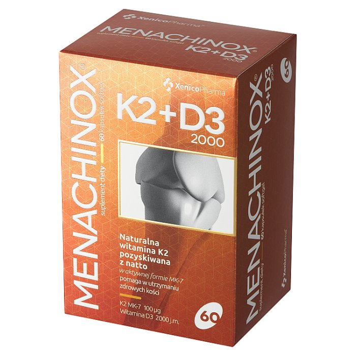 Menachinox K2 + D3 2000 IU kapsułki na wzmocnienie kości, 60 szt.