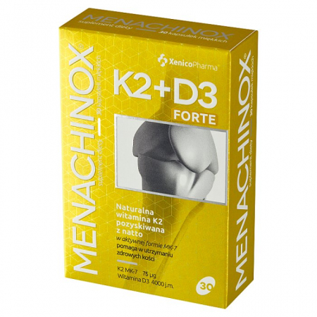 Menachinox K2 + D3 Forte kapsułki na wzmocnienie kości i odporność, 30 szt.