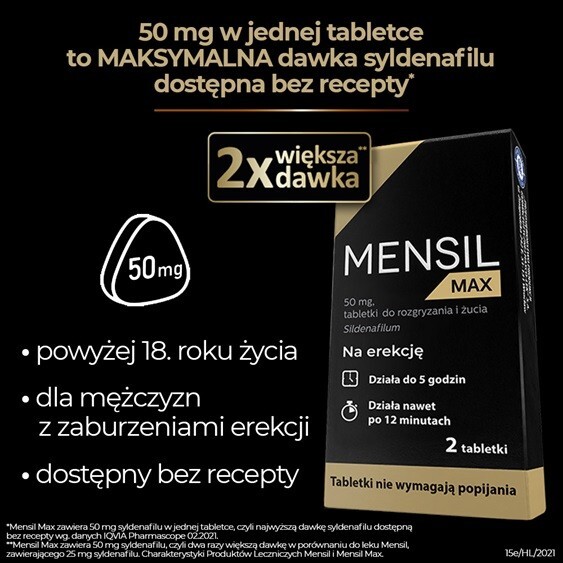 Mensil Max 2 tabletki do rozgryzania i żucia