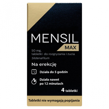 Mensil Max 50 mg tabletki do rozgryzania i żucia na erekcję, 4 szt.