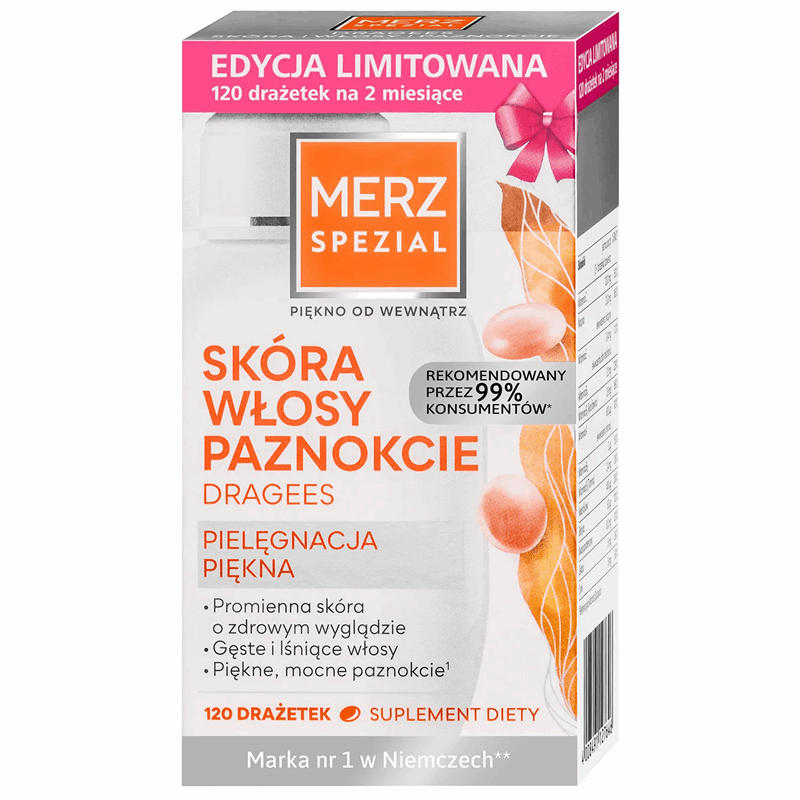 Merz Spezial Skóra Włosy Paznokcie drażetki, 120 szt.