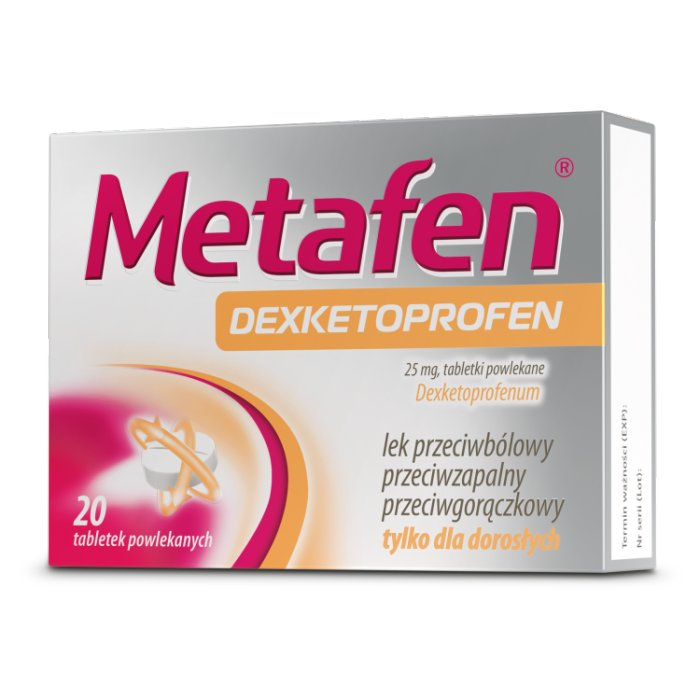 Metafen Dexketoprofen 25mg 20 tabletek powlekanych