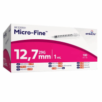 Micro-Fine Strzykawka insulinowa 1 ml z igłą 29G 0,33 mm x 12,7 mm, 100 szt.