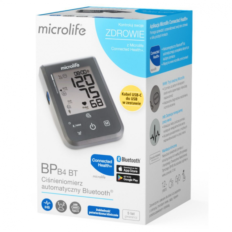 Microlife BP B4 BT Ciśnieniomierz naramienny z technologią Bluetooth, 1 szt.