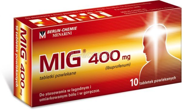 Mig 400 mg 10 tabletek powlekanych / Ból