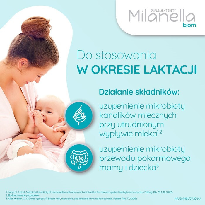 Milanella Biom kapsułki probiotyczne dla kobiet karmiących, 15 szt.