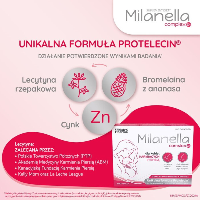 Milanella Complex Zn kapsułki dla kobiet karmiących piersią, 30 szt.