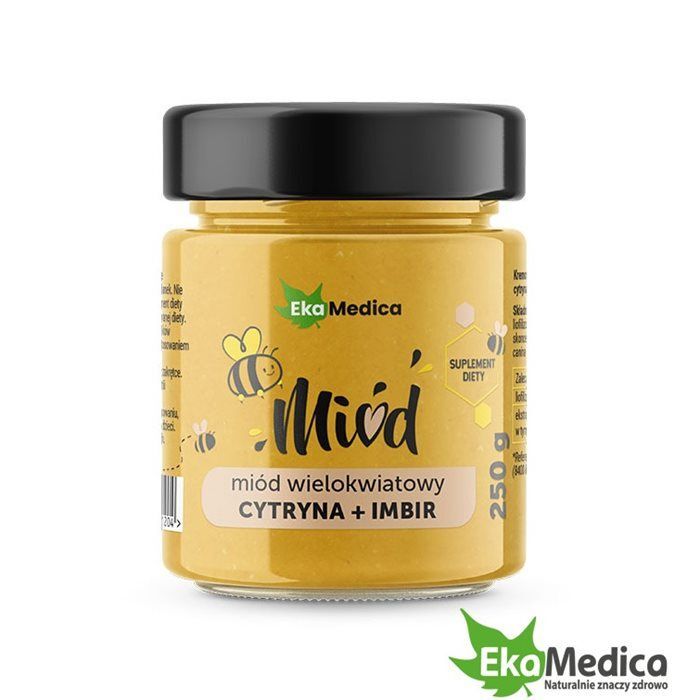 Miód wielokwiatowy z cytryną, imbirem i naturalną witaminą C 250 g